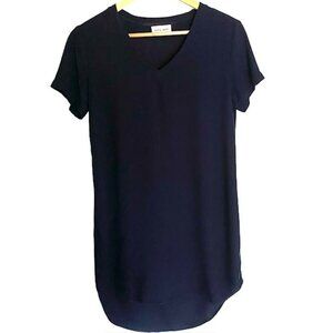 Bella Dahl Navy V-Neck Tee Dress Small